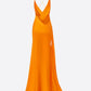 BIKINI WRAP ASYMMETRIC GOWN W/ SASH IN SILK SATIN