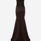 STRAPLESS TUCKED GOWN IN SATIN CREPE