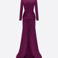 LONG SLEEVE KNOT GOWN IN SATIN CREPE