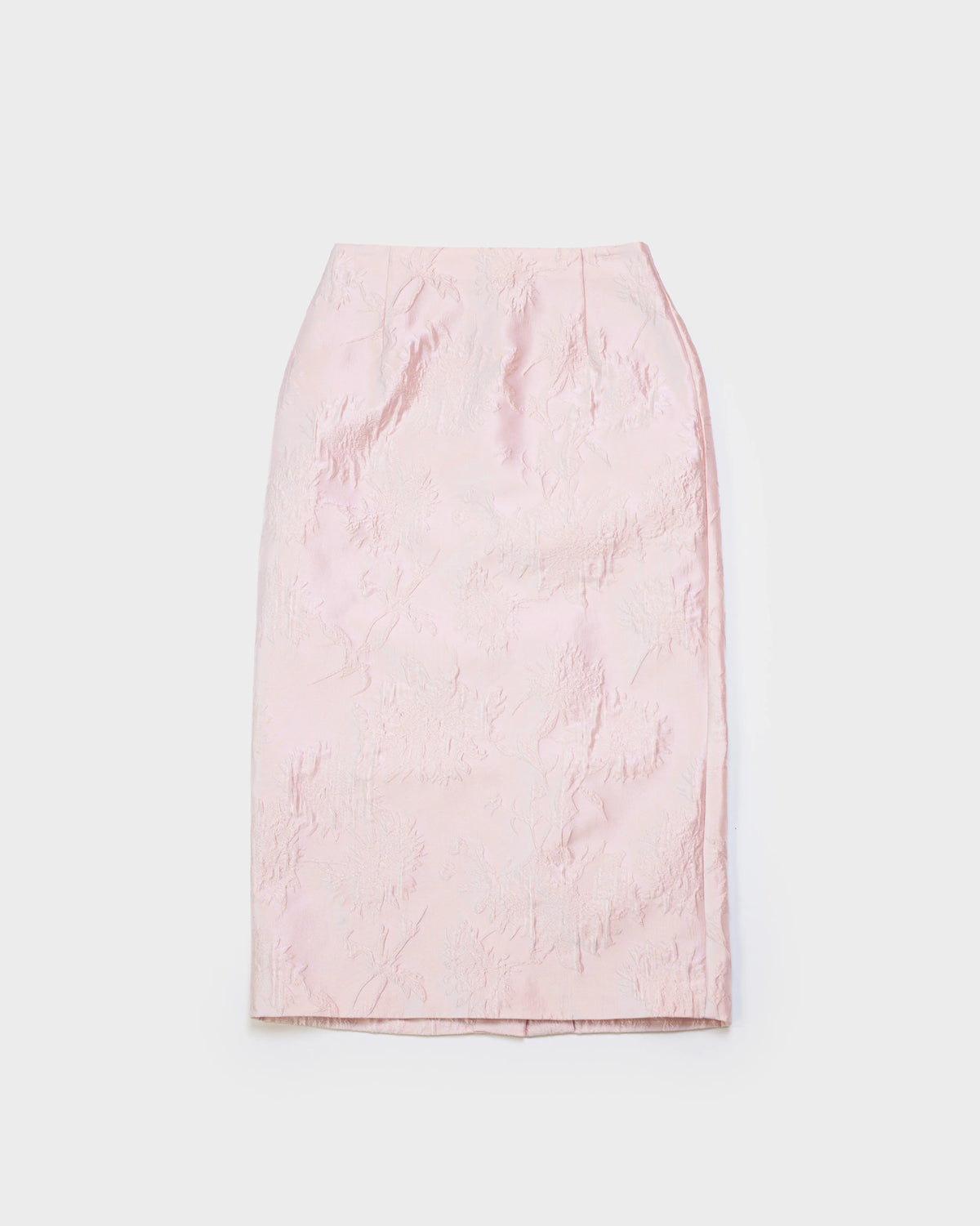 THE CLARISSA PENCIL SKIRT IN PALE PINK BROCADE