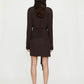 STONE PIN SCARF DRAPE L/S MINI DRESS