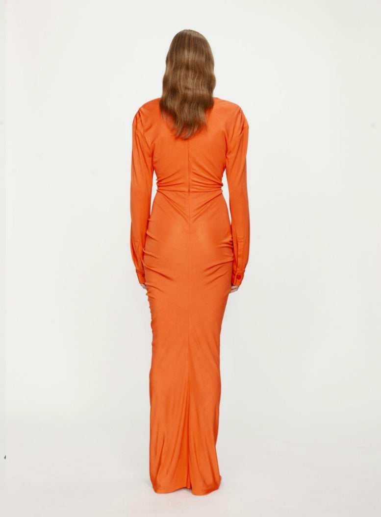 VIVENDA DRAPE FRONT L/S DRESS