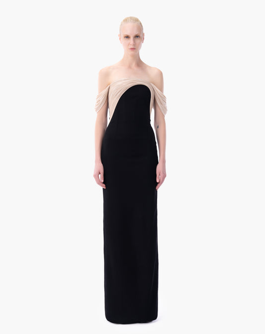 HALO DRAPE COLUMN GOWN
