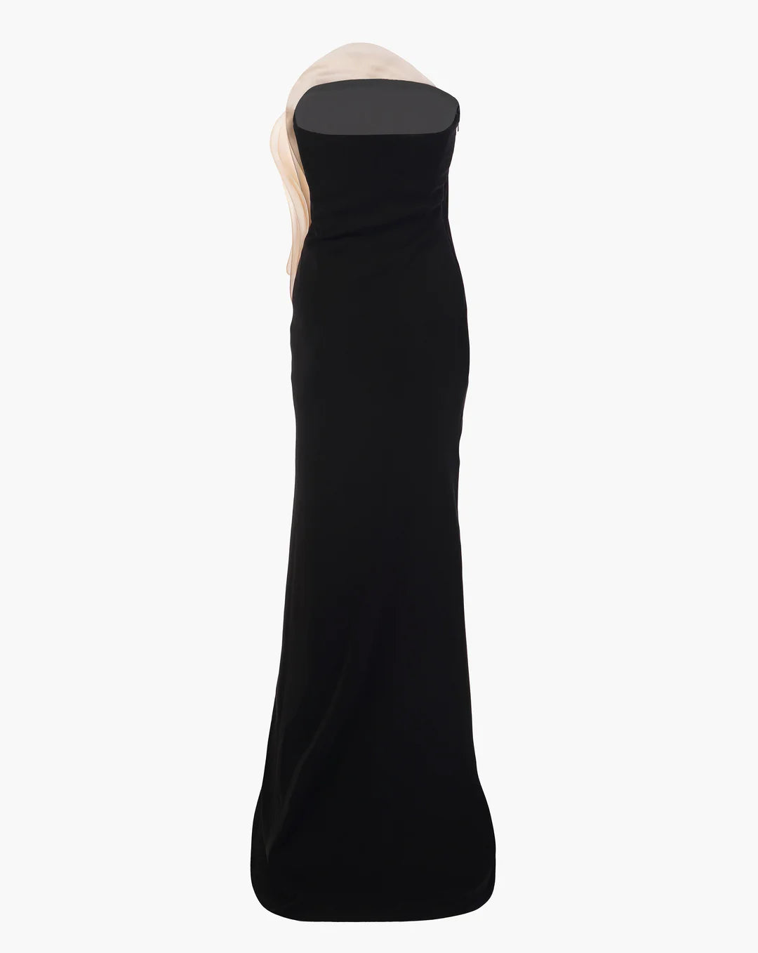 MONOCHROMATIC RUFFLE DRAPE GOWN