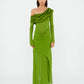 SILK DRAPED SHAWL DRESS