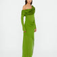 SILK DRAPED SHAWL DRESS