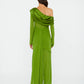 SILK DRAPED SHAWL DRESS