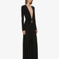 BEZEL QUARTZ RUCHED LONG SLEEVE DRESS
