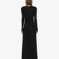 BEZEL QUARTZ RUCHED LONG SLEEVE DRESS
