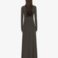 DROPLET CRYSTAL LOOPHOLE LONG SLEEVE DRESS