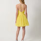 THE CANARY MICROPLEATED COCKTAIL DRESS