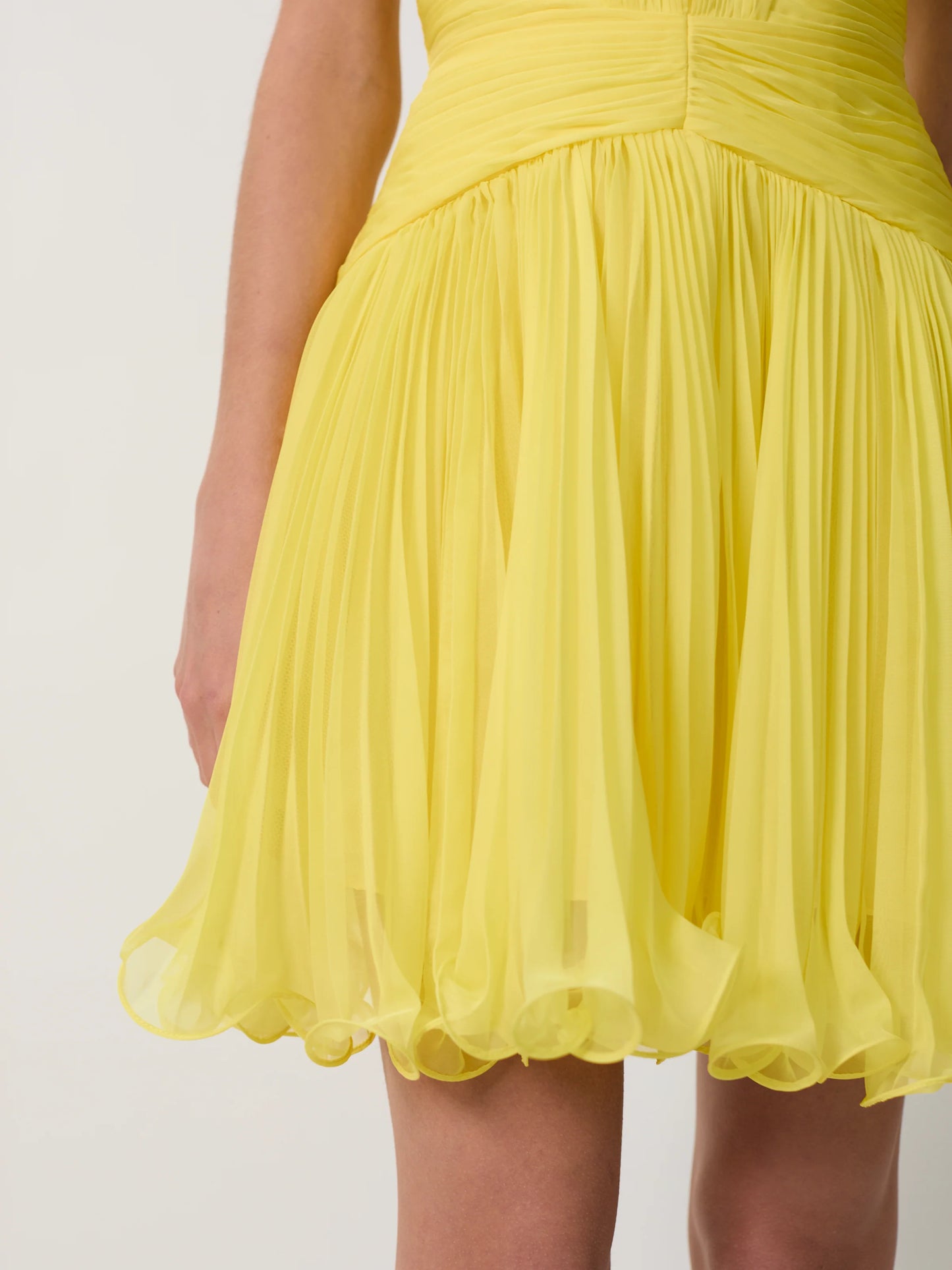 THE CANARY MICROPLEATED COCKTAIL DRESS