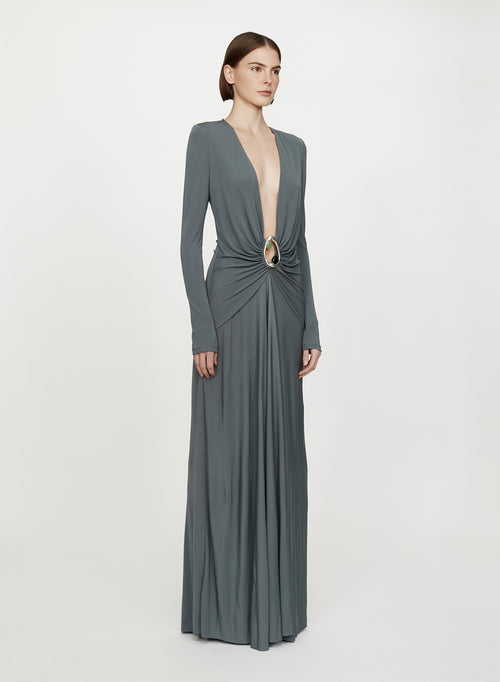 ORICA CRYSTAL RUCHED L/S DRESS