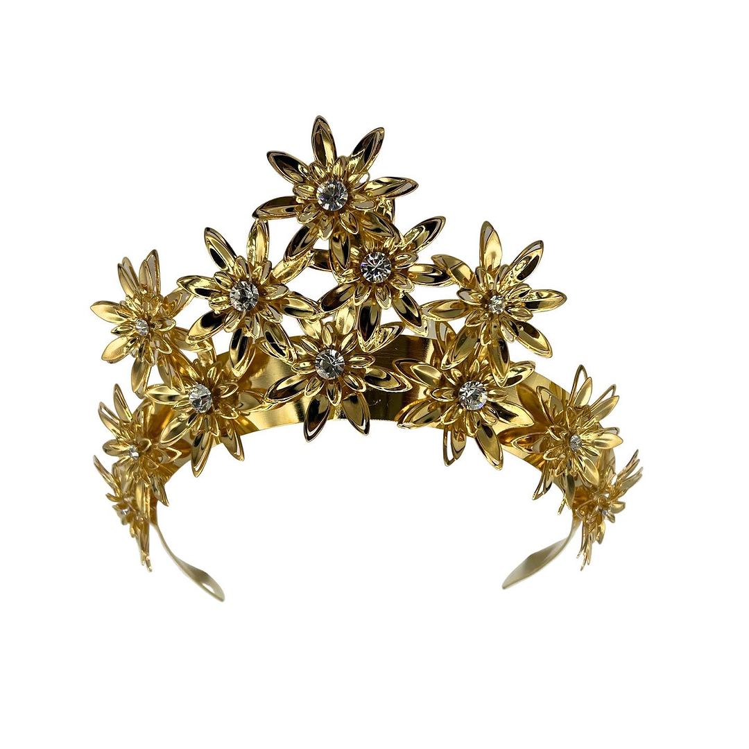 HeadBand FLOWER Crystal and gold DAUPHINES OF NEW YORK X THE REBIRTH OF THE PRINCESS