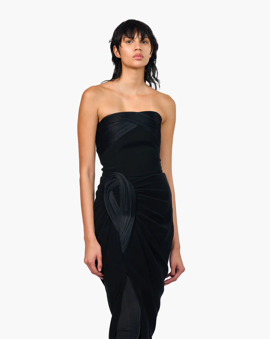 THE TWIST SCULPTED SATIN DRAPE CORSET