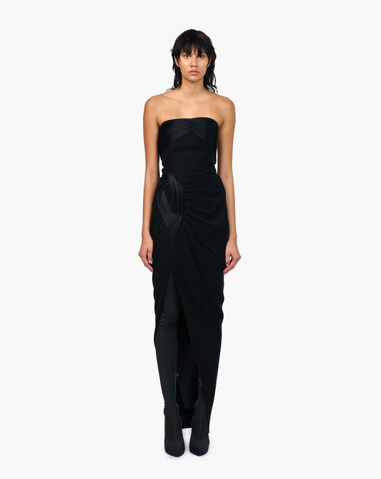 THE TWIST SCULPTED SATIN DRAPE CORSET