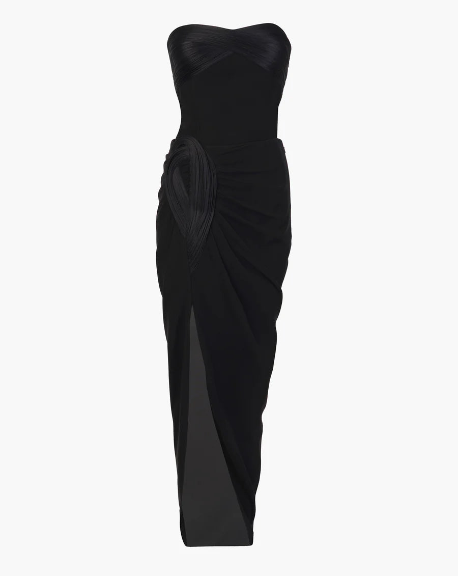 THE TWIST SCULPTED SATIN DRAPE CORSET