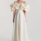 CORSET DRESS WITH MERINGUE FLOUNCES