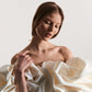 CORSET DRESS WITH MERINGUE FLOUNCES
