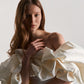 CORSET DRESS WITH MERINGUE FLOUNCES