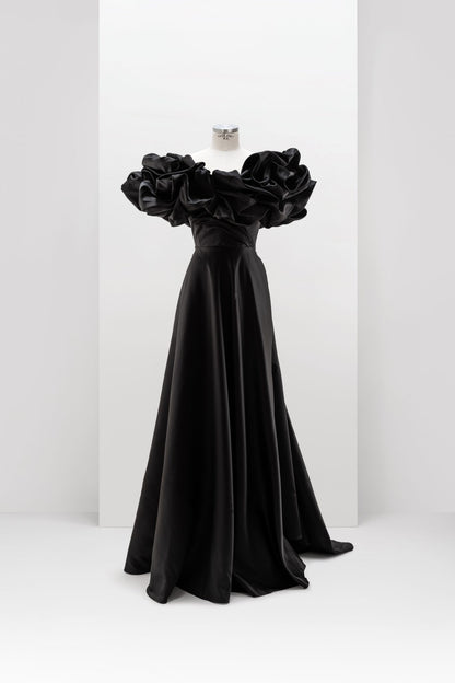 CORSET DRESS WITH MERINGUE FLOUNCES