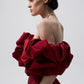 CORSET DRESS WITH MERINGUE FLOUNCES