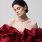 CORSET DRESS WITH MERINGUE FLOUNCES