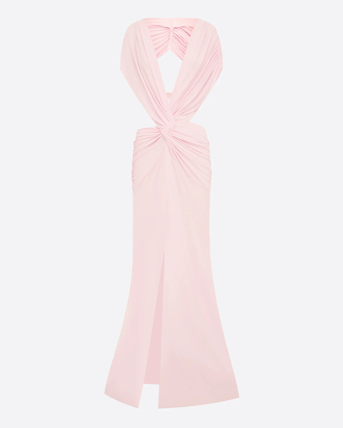 CUTOUT TWIST GOWN IN DRY JERSEY