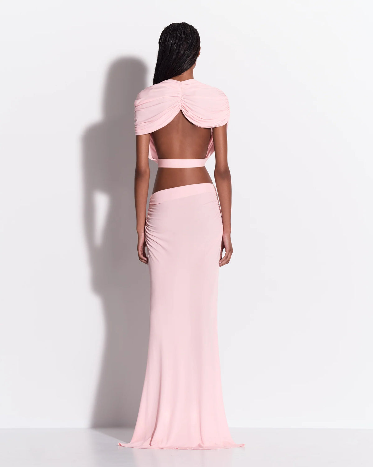 CUTOUT TWIST GOWN IN DRY JERSEY