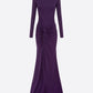 LONG SLEEVE TWIST GOWN IN DRY JERSEY