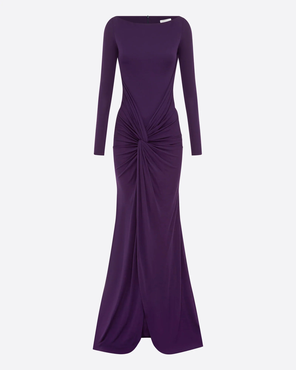 LONG SLEEVE TWIST GOWN IN DRY JERSEY