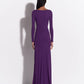 LONG SLEEVE TWIST GOWN IN DRY JERSEY