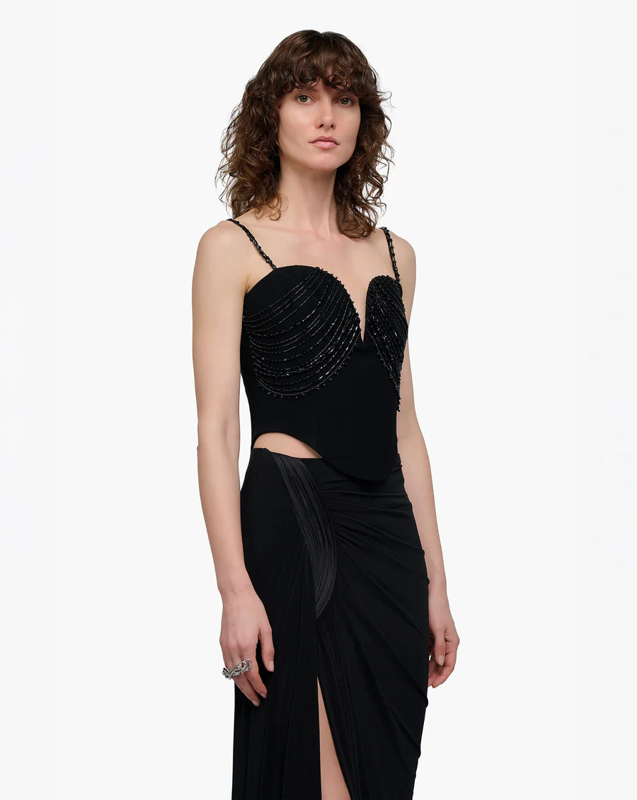 STARLIGHT SCULPTED SLIT SKIRT