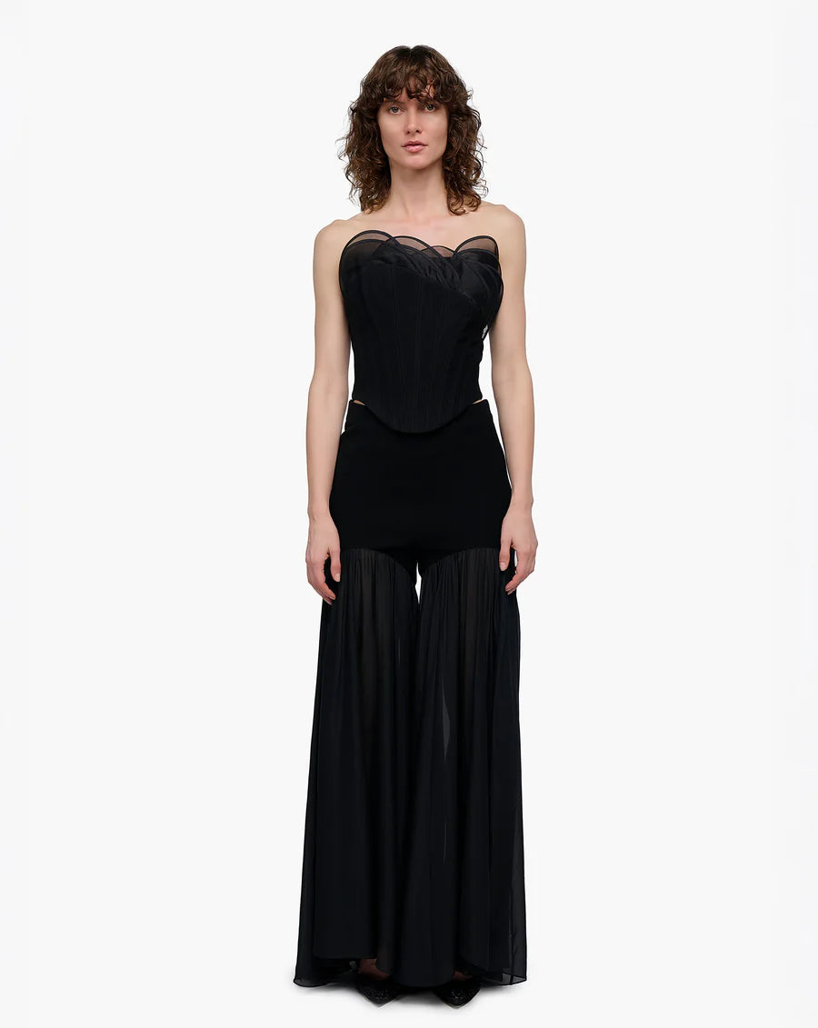 ONYX RUFFLE CORSET TOP