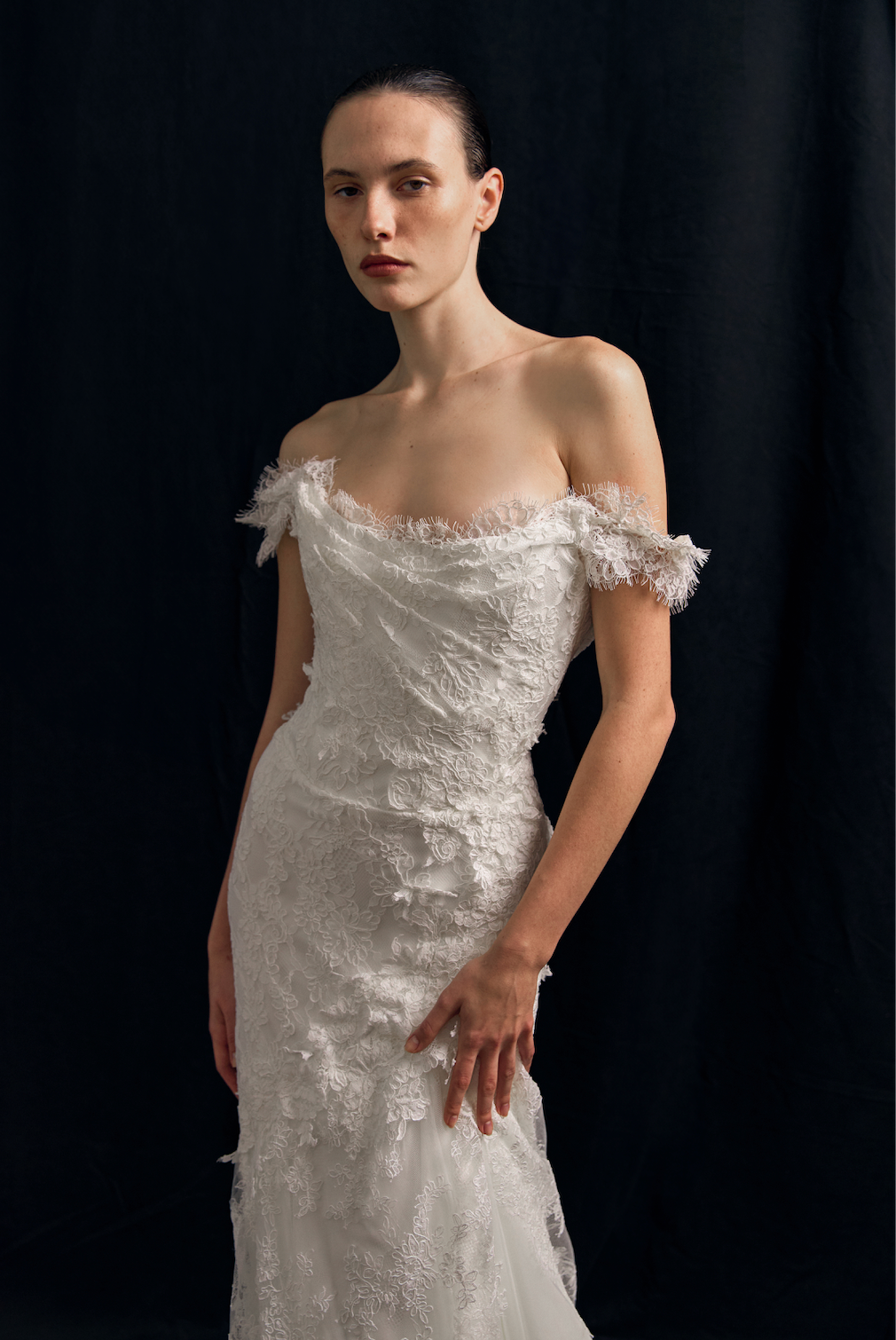 Fleur Antique dress in off white