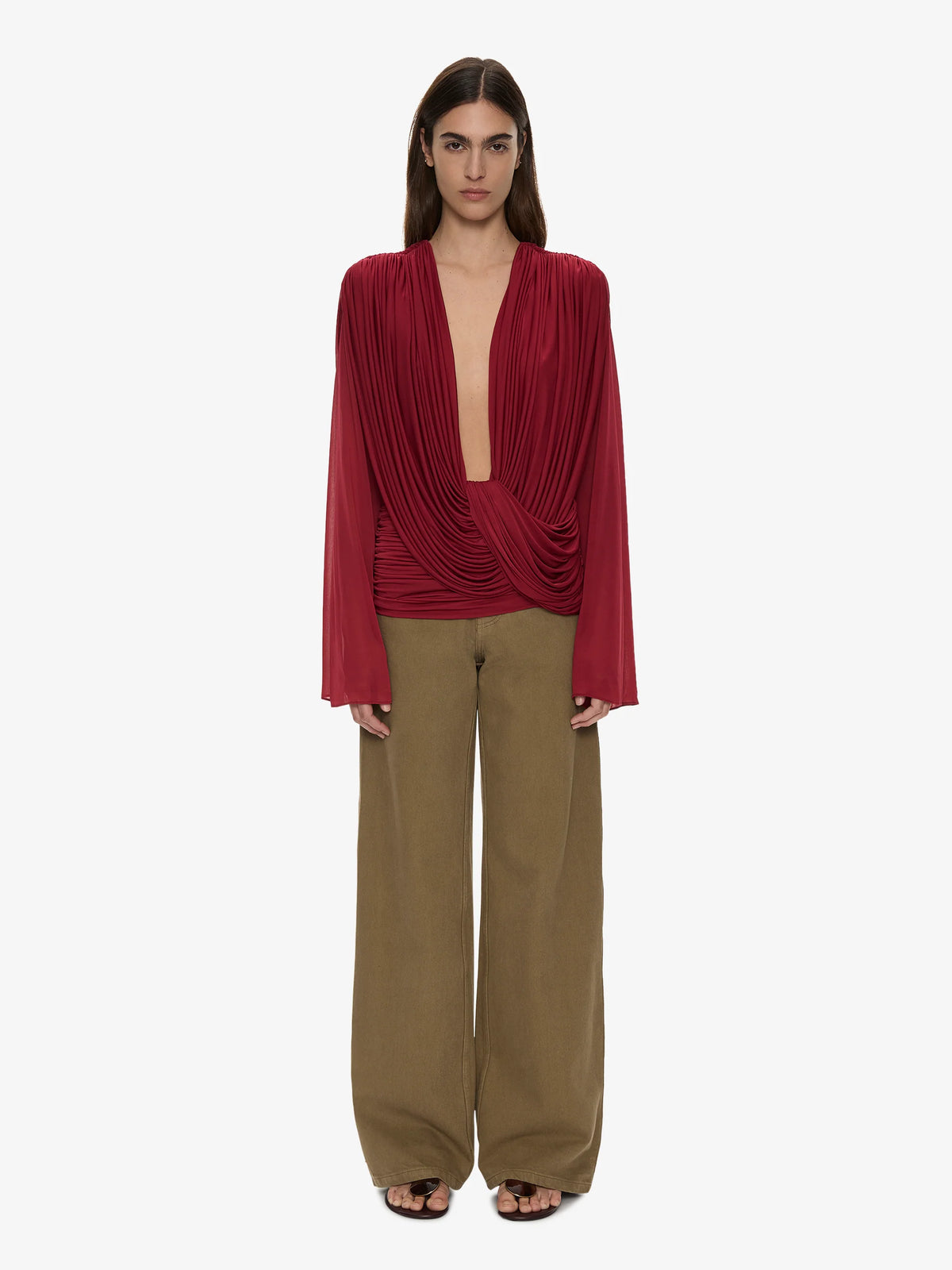 RIPPLE DRAPE LONG SLEEVE TOP