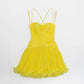 THE CANARY MICROPLEATED COCKTAIL DRESS