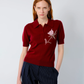 THE AILEY POLO IN BURGUNDY CASHMERE WOOL