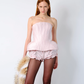 THE EMMI CORSET TOP IN PALE PINK BROCADE