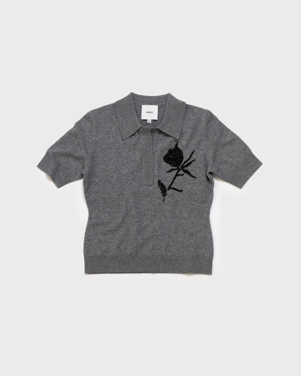 THE AILEY POLO IN GREY CASHMERE WOOL