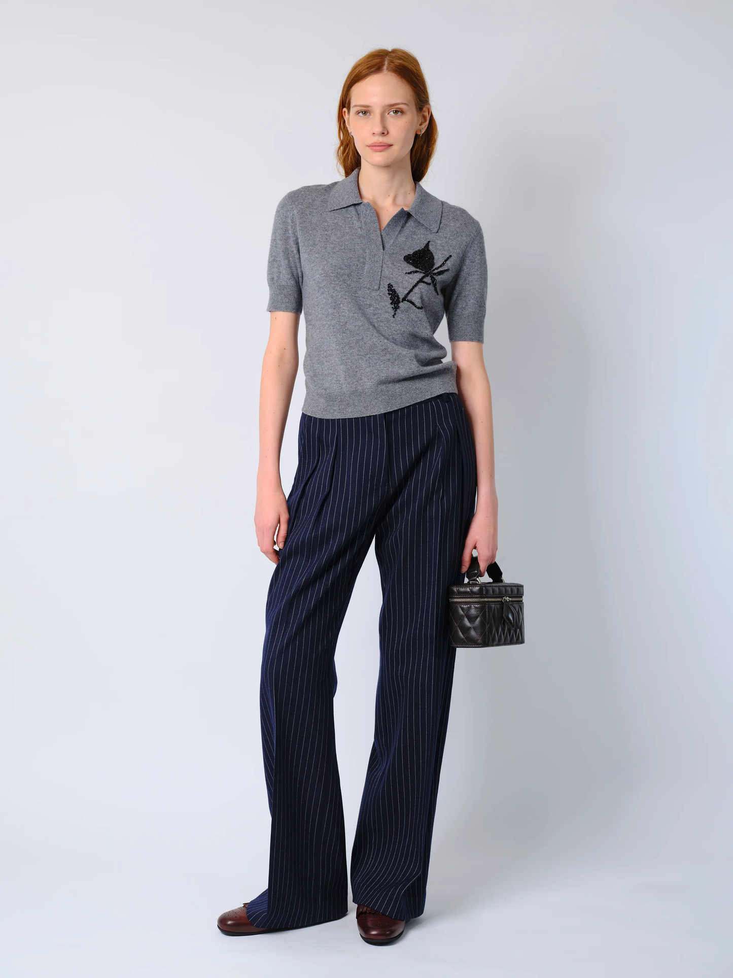 THE AILEY POLO IN GREY CASHMERE WOOL