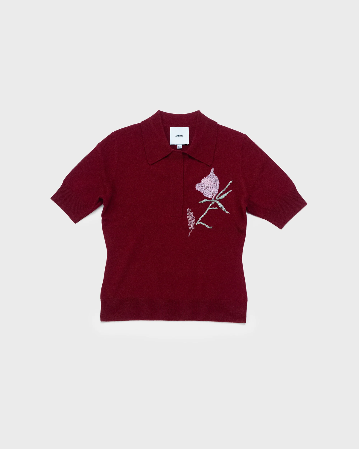 THE AILEY POLO IN BURGUNDY CASHMERE WOOL