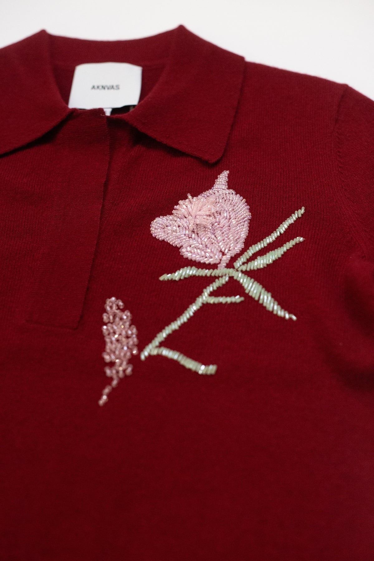 THE AILEY POLO IN BURGUNDY CASHMERE WOOL
