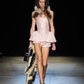 THE EMMI CORSET TOP IN PALE PINK BROCADE