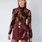 THE FREJA TOP IN DARK BROWN LACE