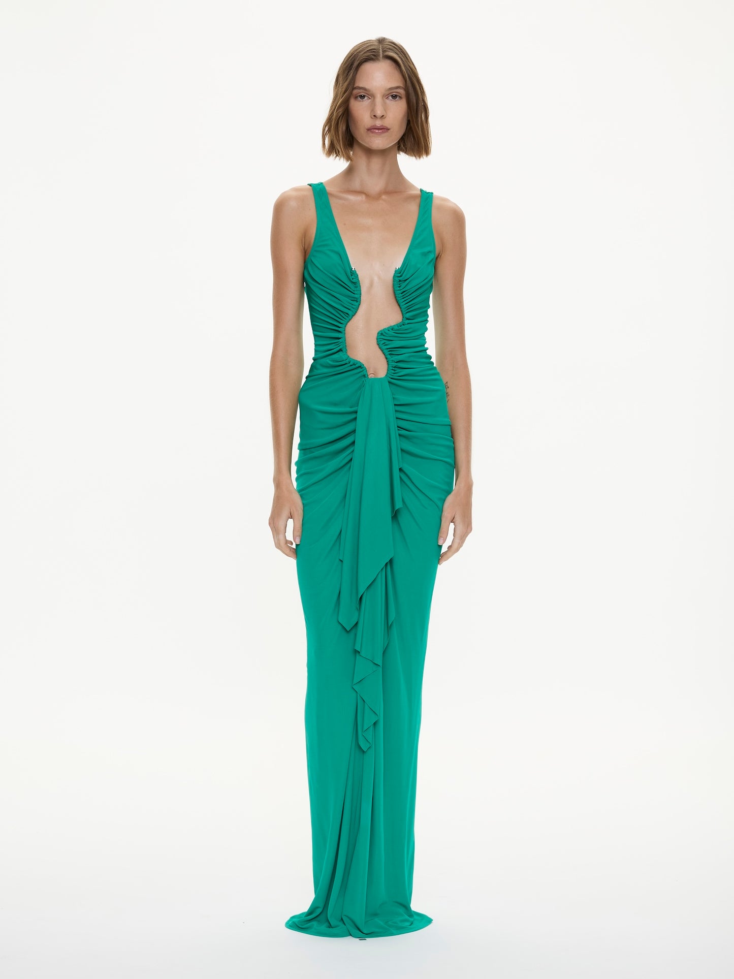 SALACIA JERSEY DRAPE DRESS