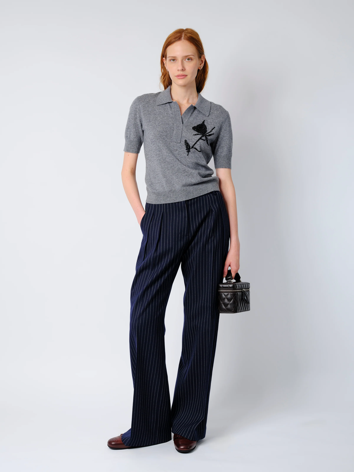 THE AILEY POLO IN GREY CASHMERE WOOL