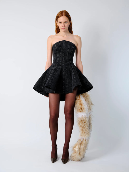 THE LEFA DRESS IN BLACK DENIM