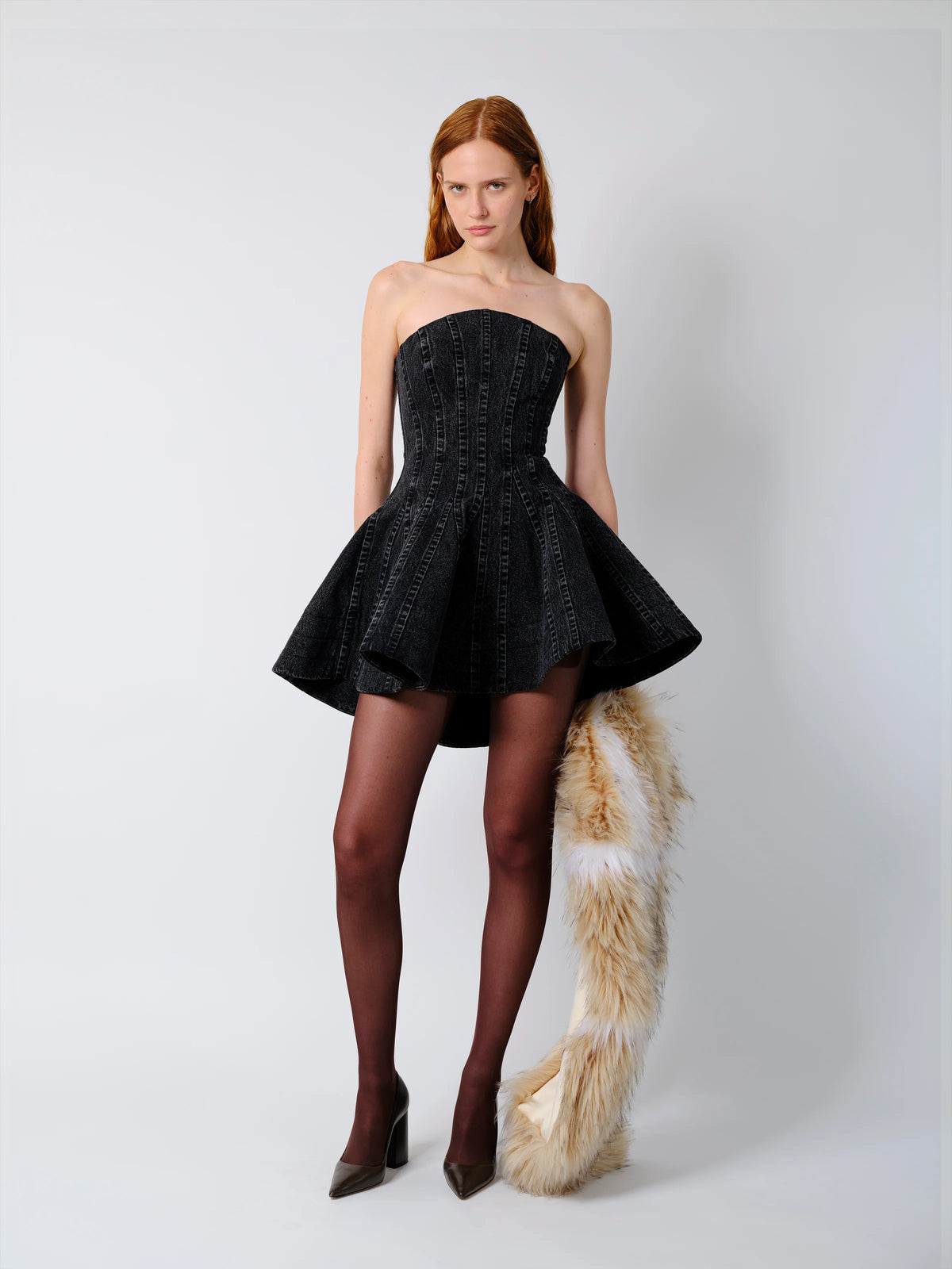 THE LEFA DRESS IN BLACK DENIM