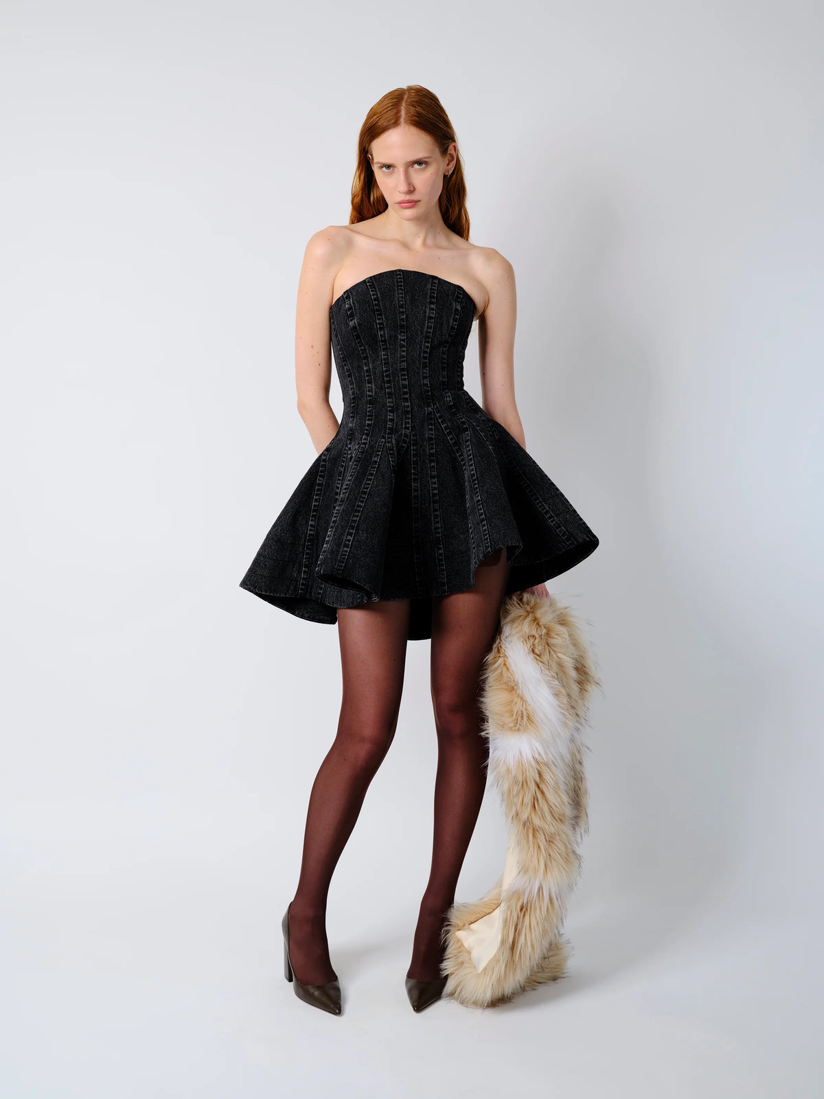 THE LEFA DRESS IN BLACK DENIM
